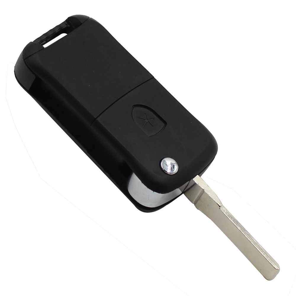  Fekete színű, 3 gombos Porsche kulcsház, bicskakulcs hátulja