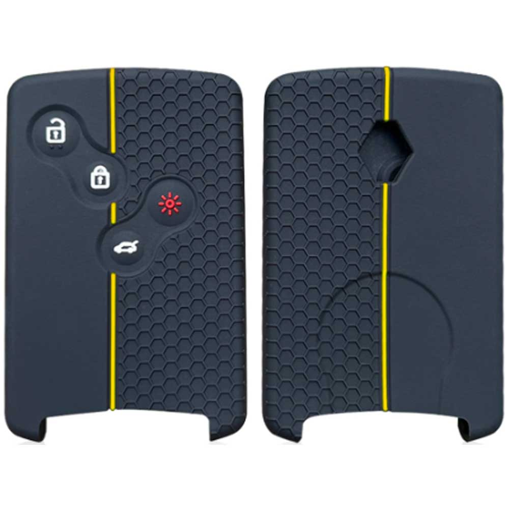 Renault 4 gombos kulcs szilikon tok sárga színben