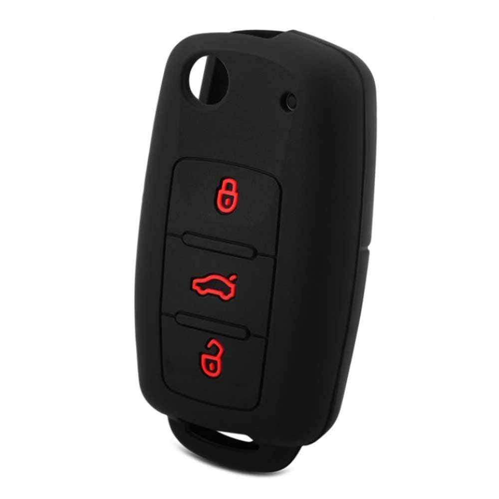 3 gombos Seat bicskakulcs szilikon tokok piros színű mintával.