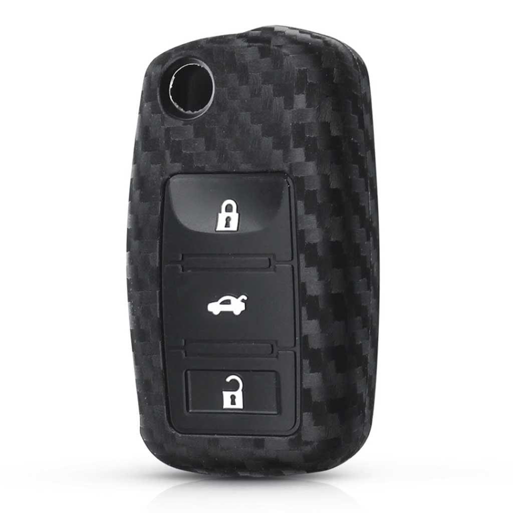 vw szilikon tok fekete carbon mintás